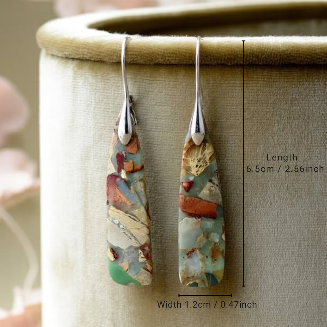 Pendientes de piedra natural de estilo vintage