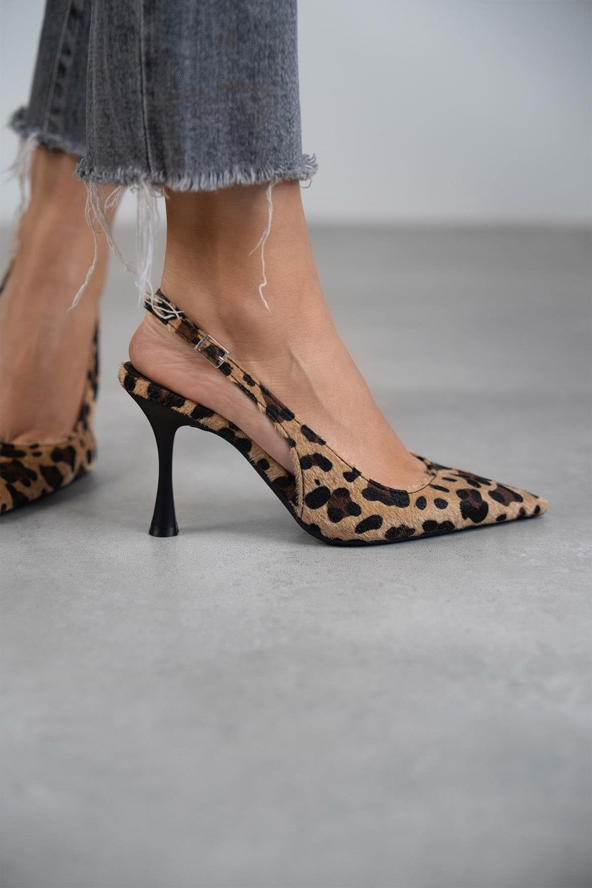 Tacones de Ante Estampado Leopardo