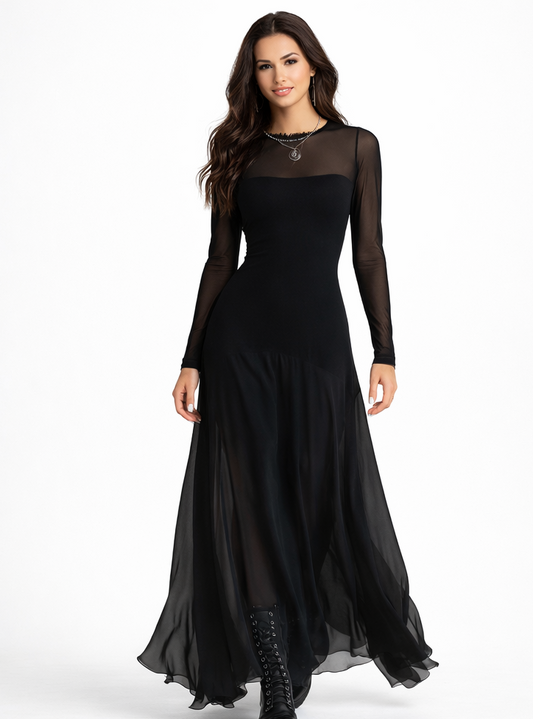 Aroa | Vestido largo holgado negro