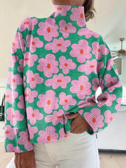 Mireya | Jersey de cuello alto con flores