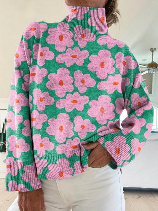 Mireya | Jersey de cuello alto con flores