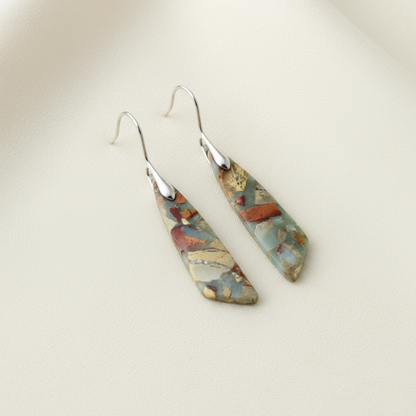 Pendientes de piedra natural de estilo vintage