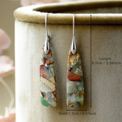 Pendientes de piedra natural de estilo vintage