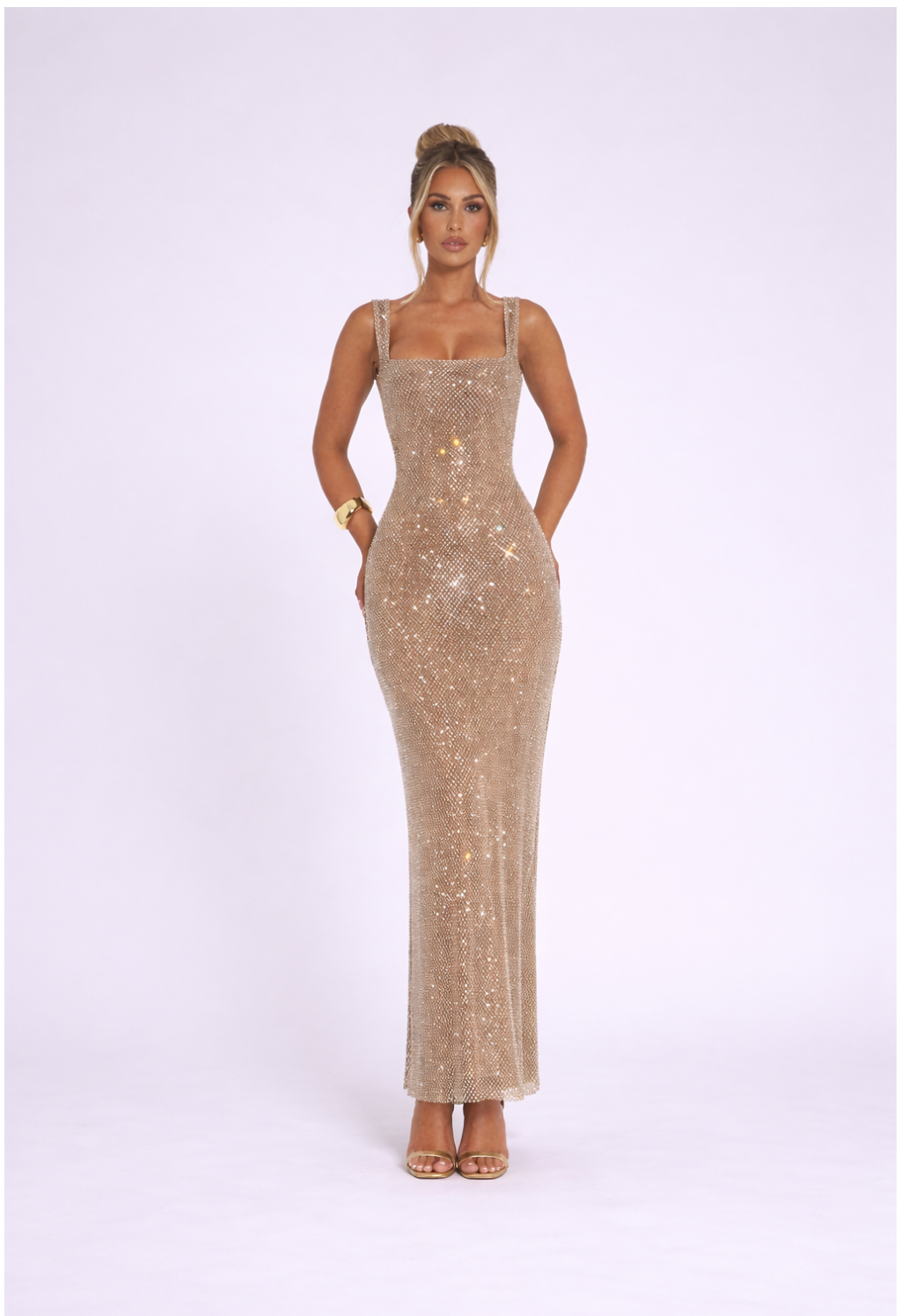 Patricia | Vestido Dorado Lentejuelas