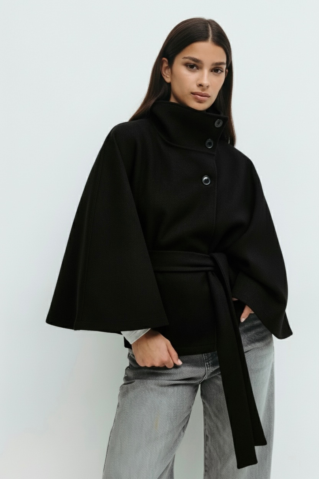 Chloe | Chaqueta cuello alto y cinturón