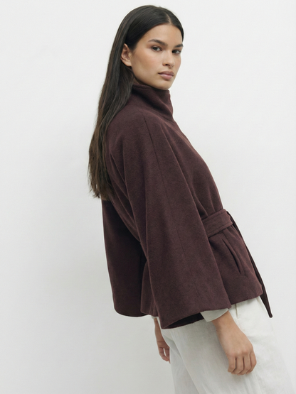 Chloe | Chaqueta cuello alto y cinturón
