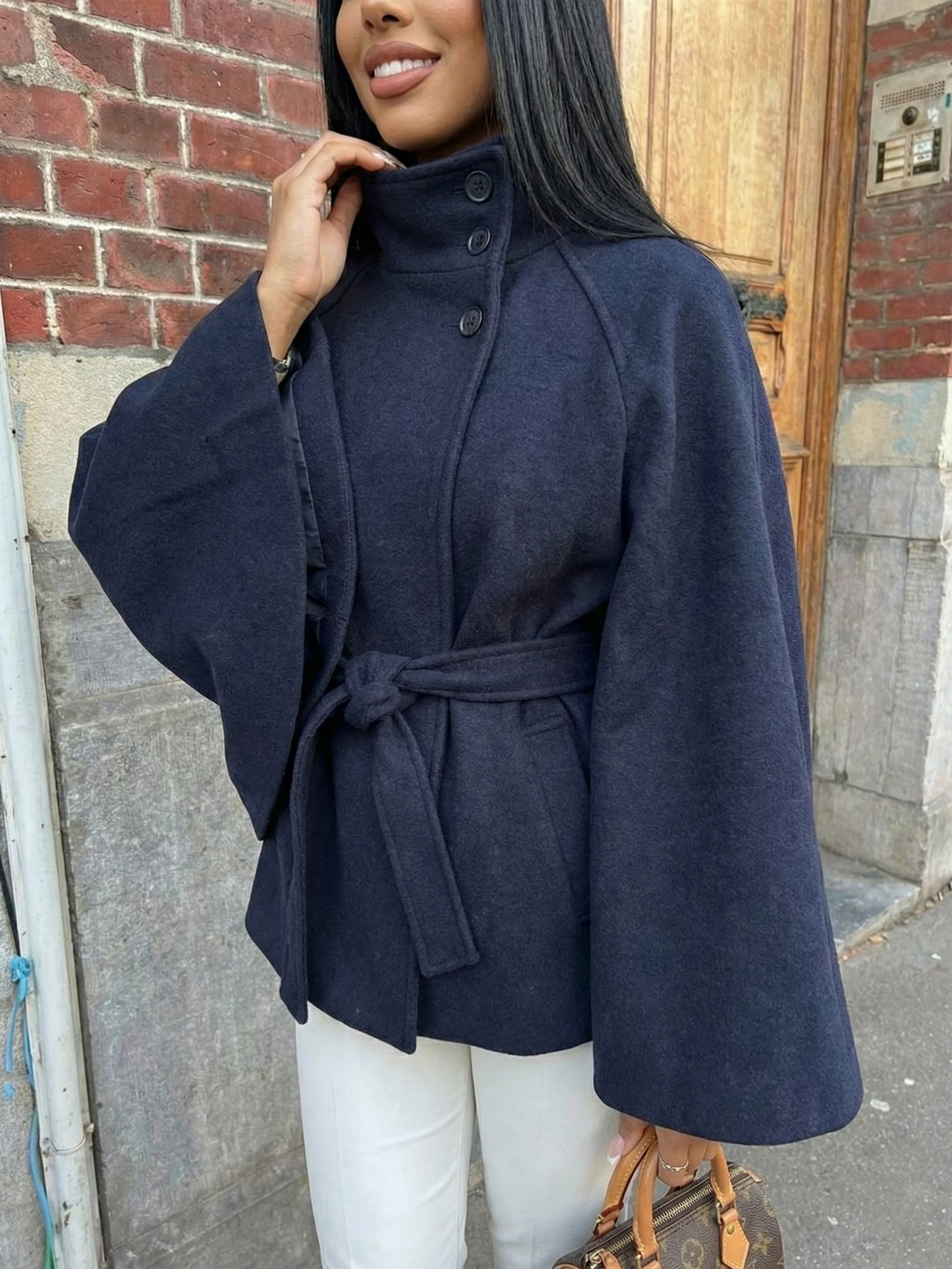 Chloe | Chaqueta cuello alto y cinturón