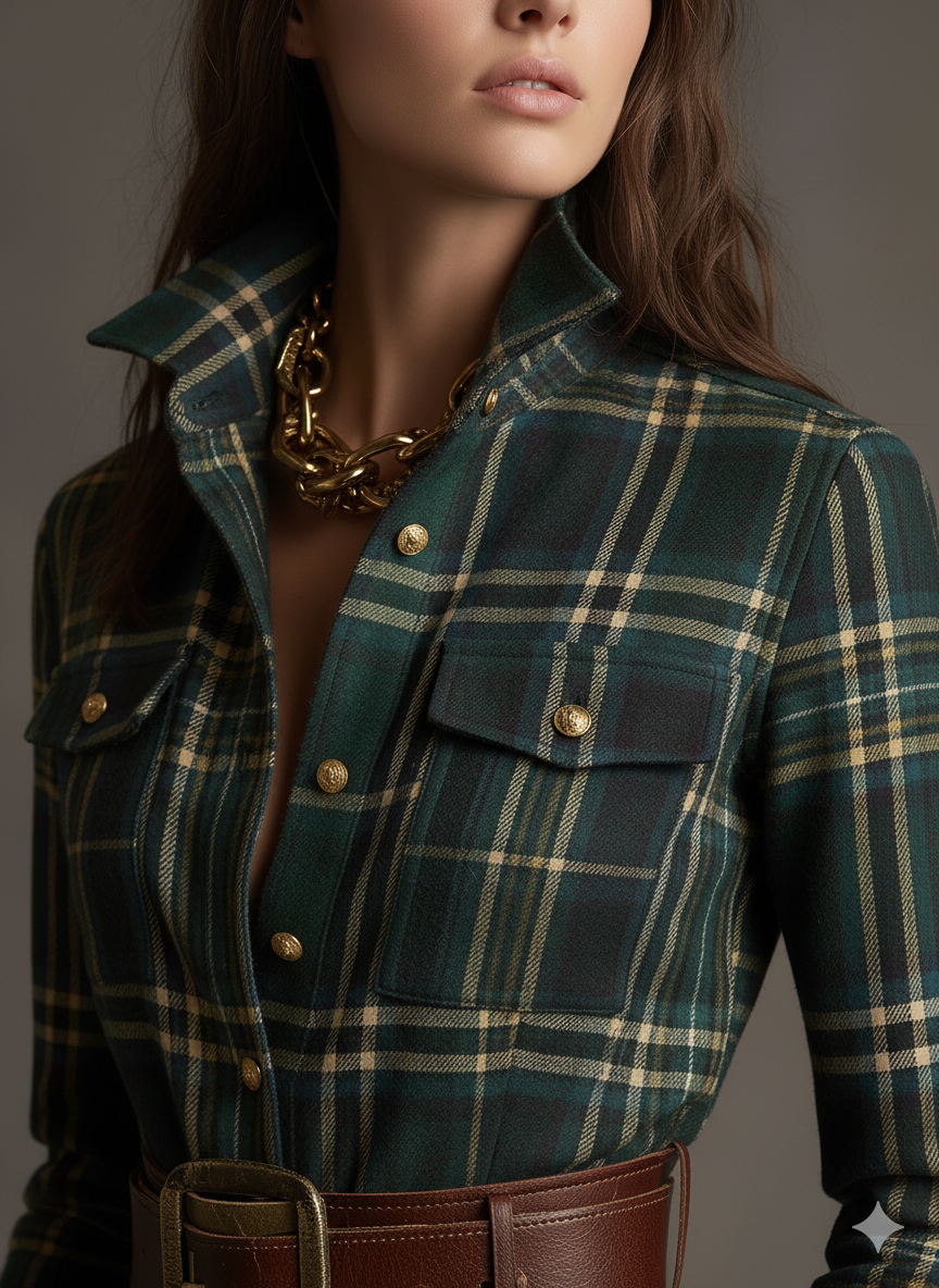 Giulietta | Vestido camisero a cuadros con cinturón