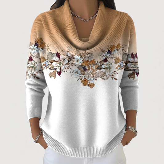 Marta | Jersey floral con cuello suave