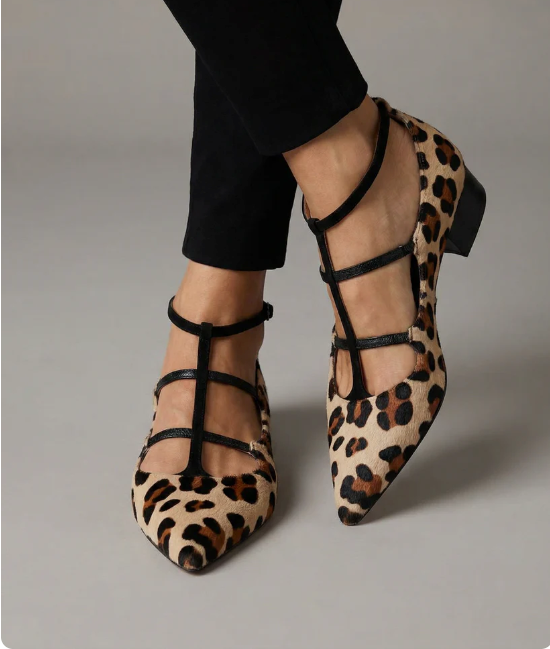 Brisa | Zapatos de tacón con correa de leopardo