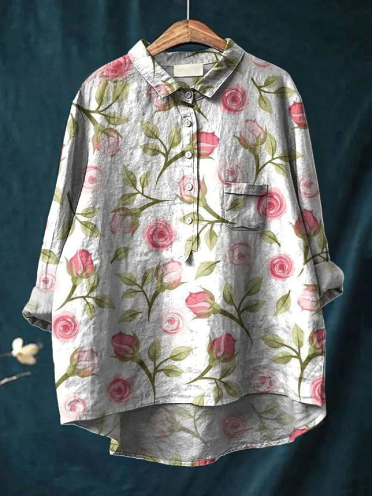 Victoria | Camisa de lino estampado