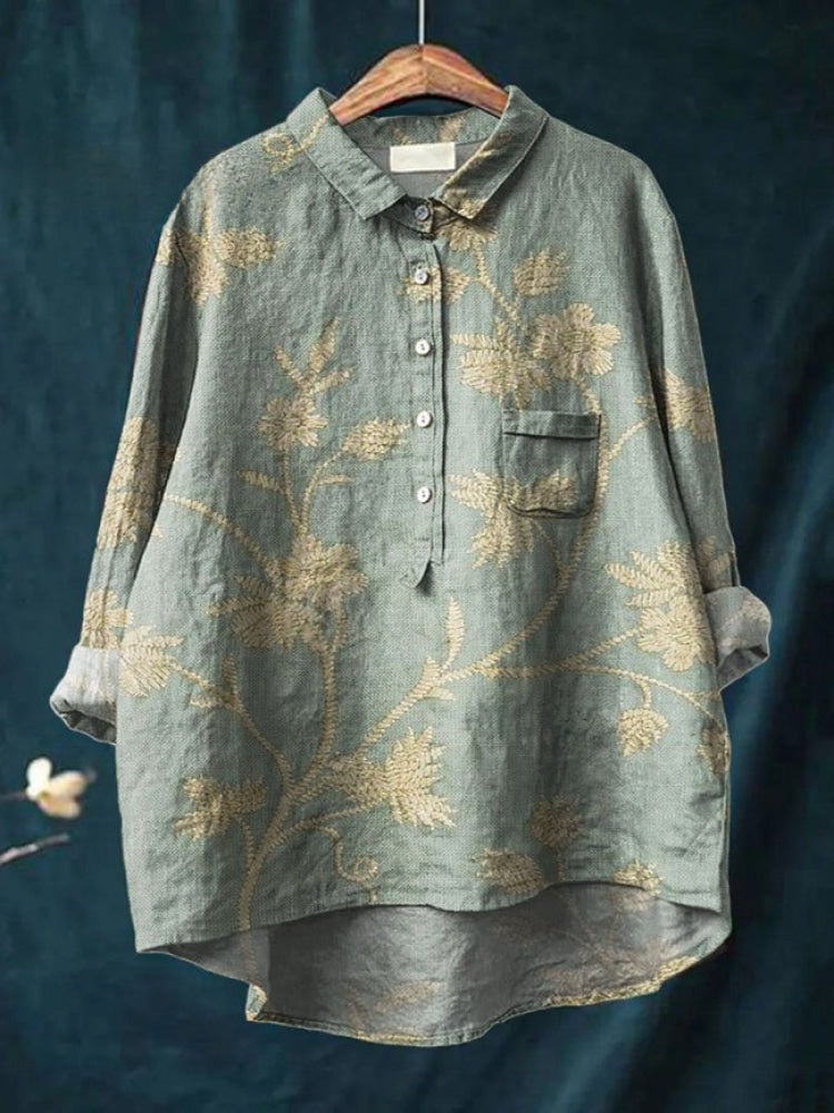 Victoria | Camisa de lino estampado