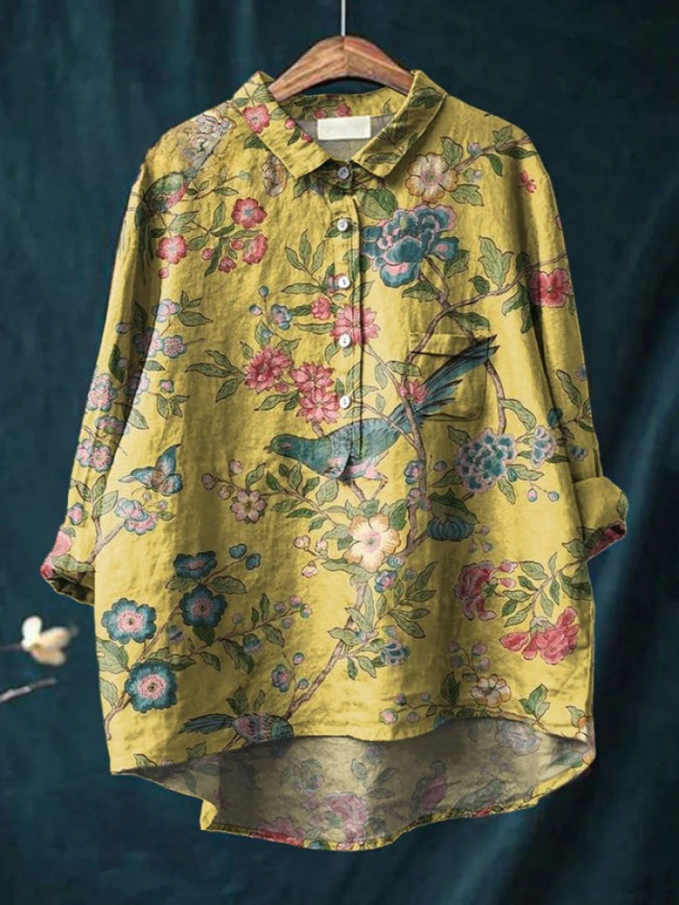 Victoria | Camisa de lino estampado