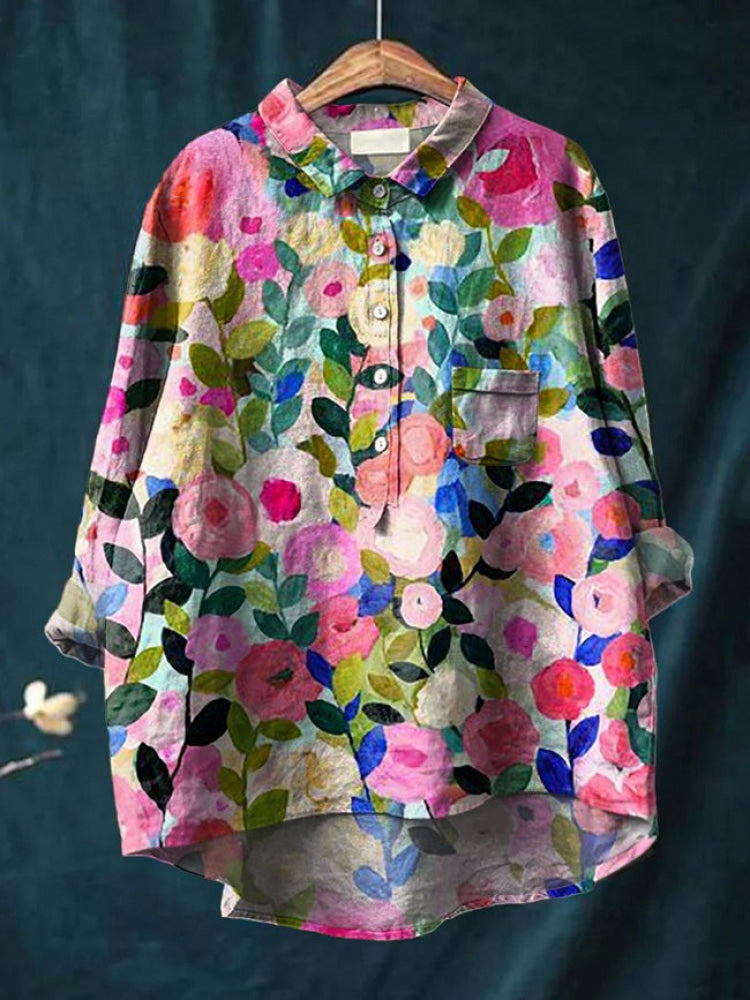 Victoria | Camisa de lino estampado
