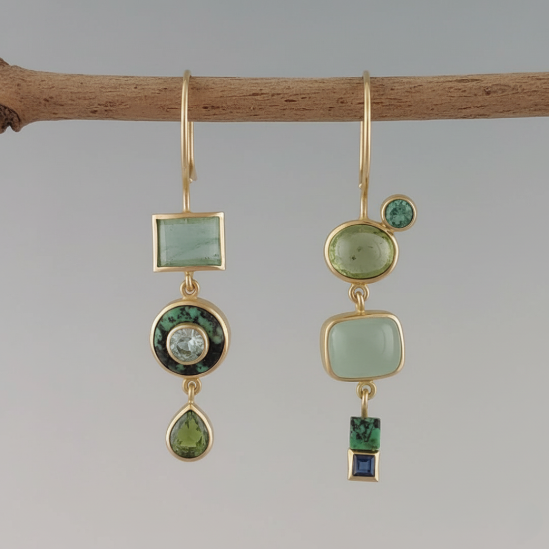 Pendientes verdes vintage