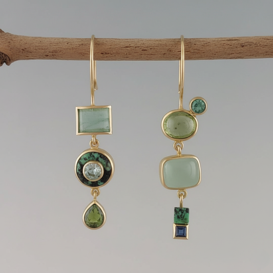 Pendientes verdes vintage