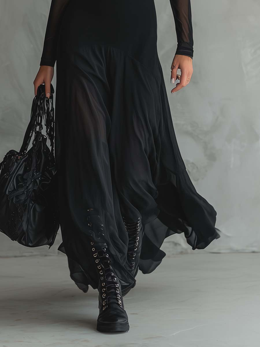 Aroa | Vestido largo holgado negro