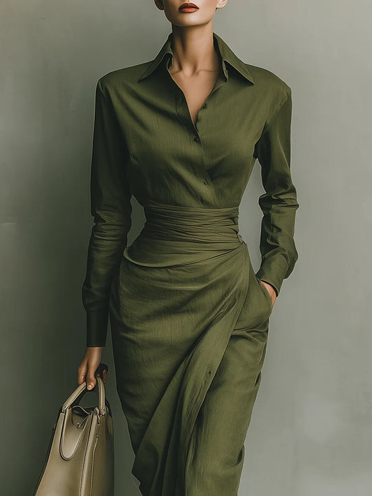Kayla | Vestido cruzado con cuello fino