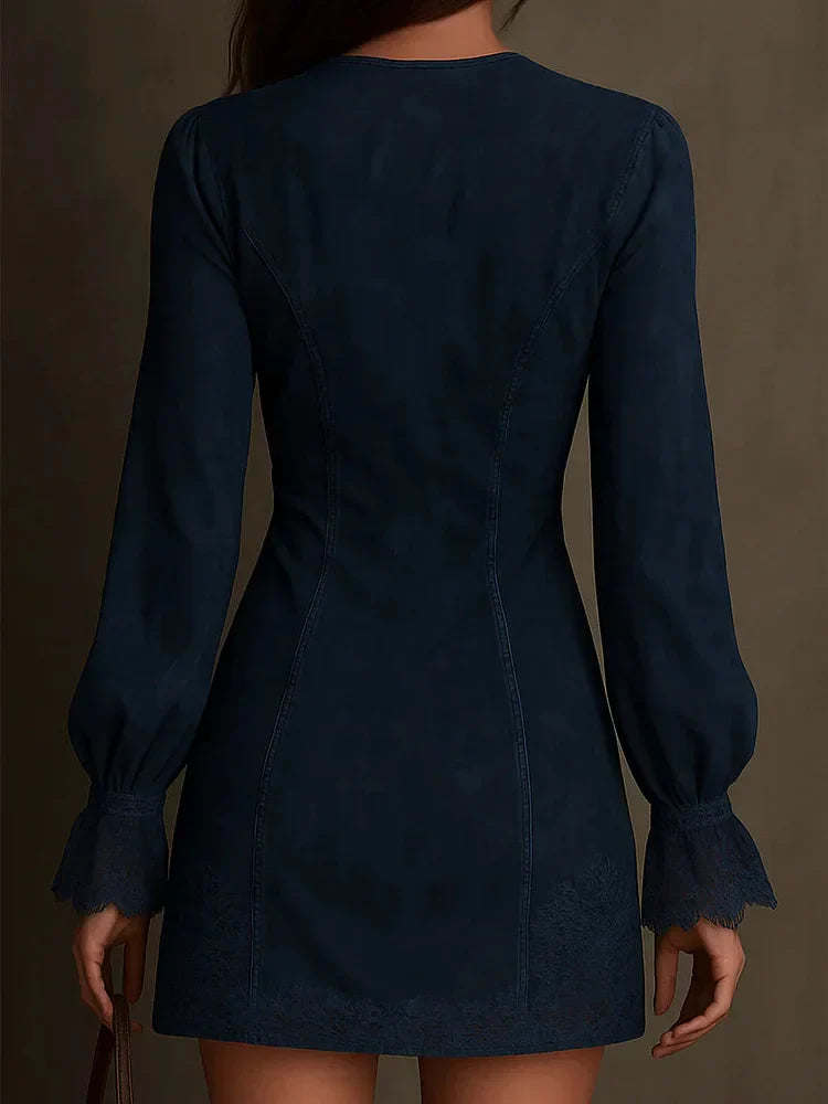 Julia | Vestido de ante con encaje