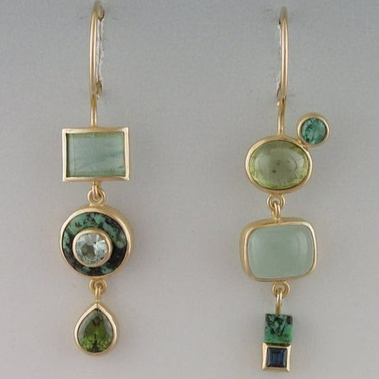 Pendientes verdes vintage