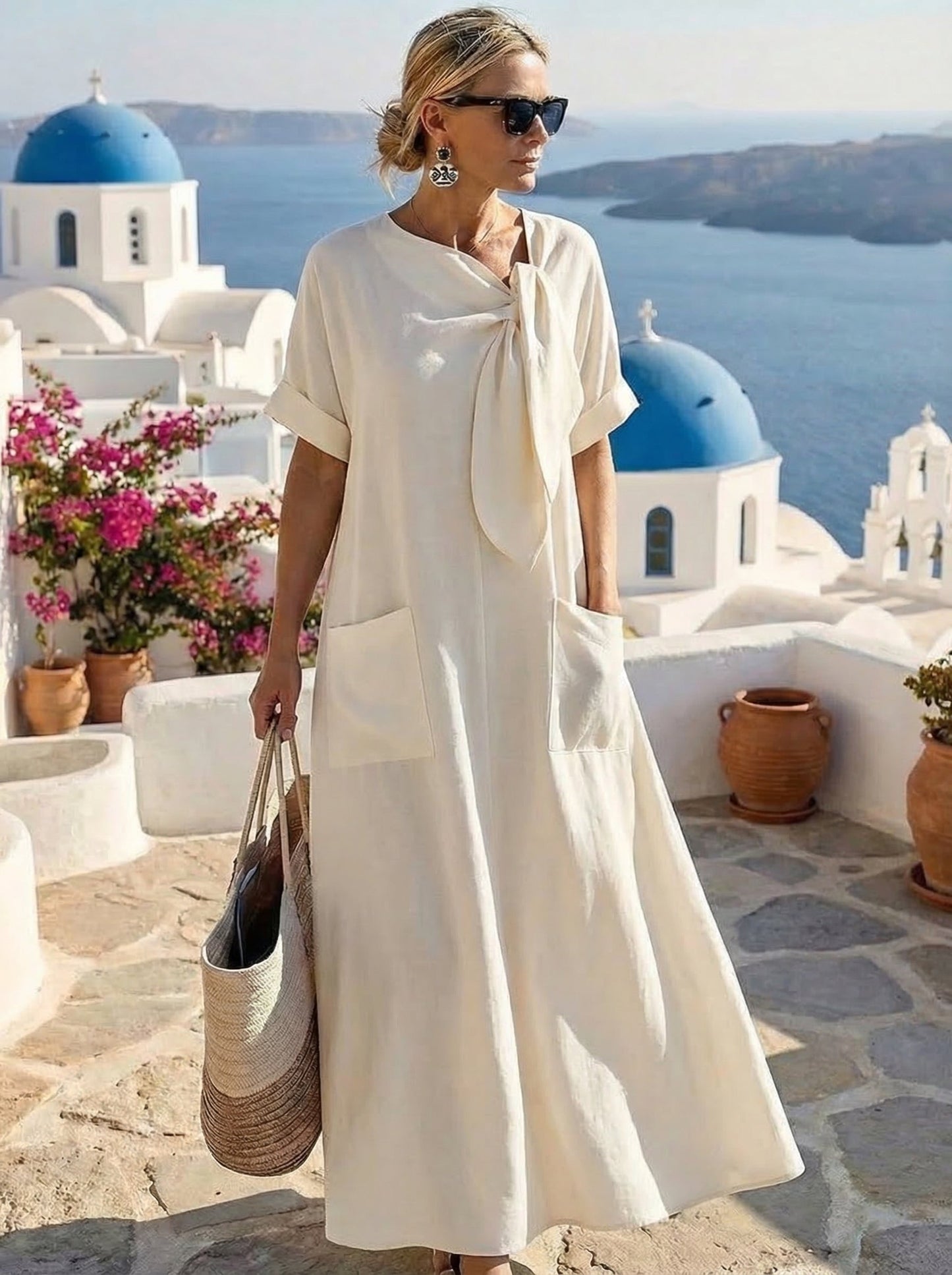Flor | Vestido elegante con bolsillos