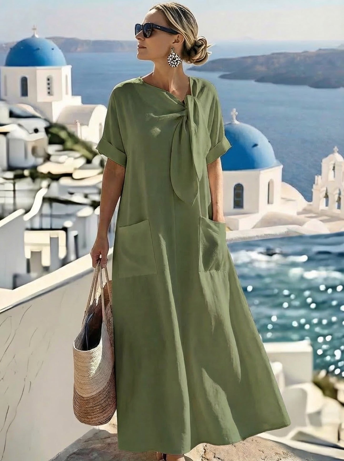 Flor | Vestido elegante con bolsillos