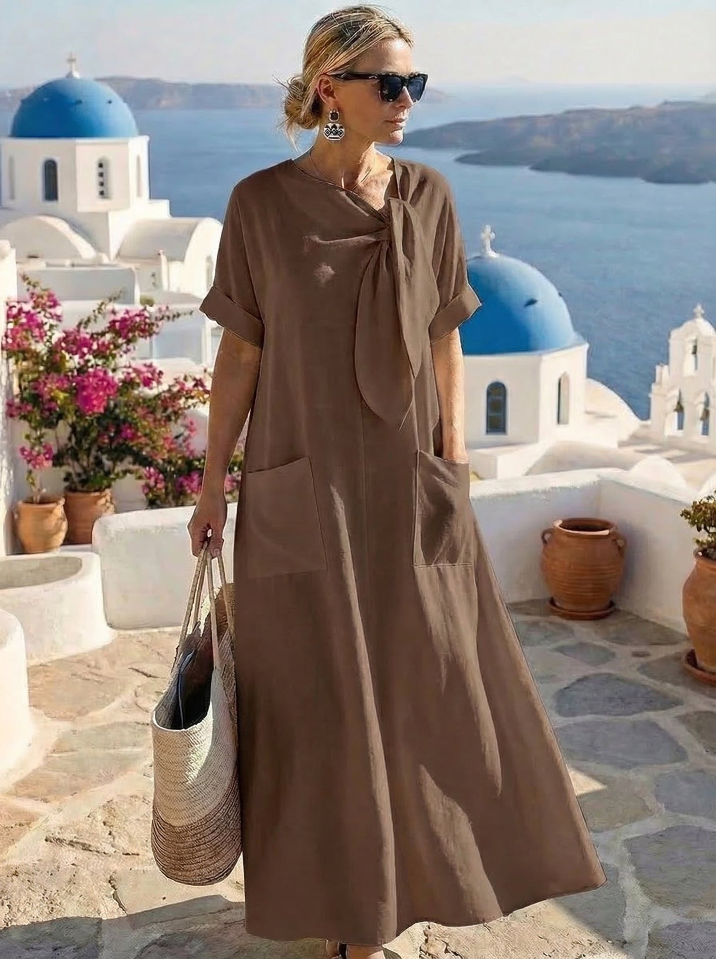 Flor | Vestido elegante con bolsillos