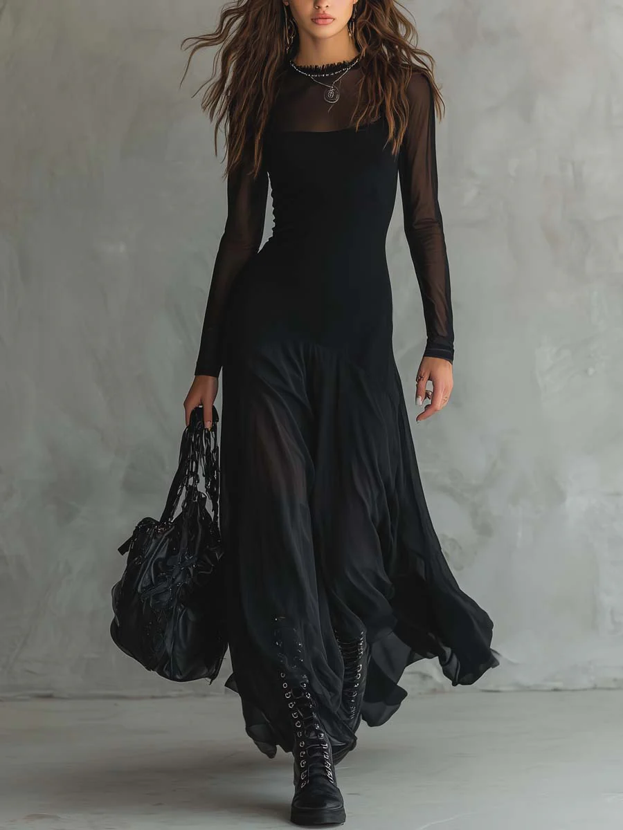Aroa | Vestido largo holgado negro