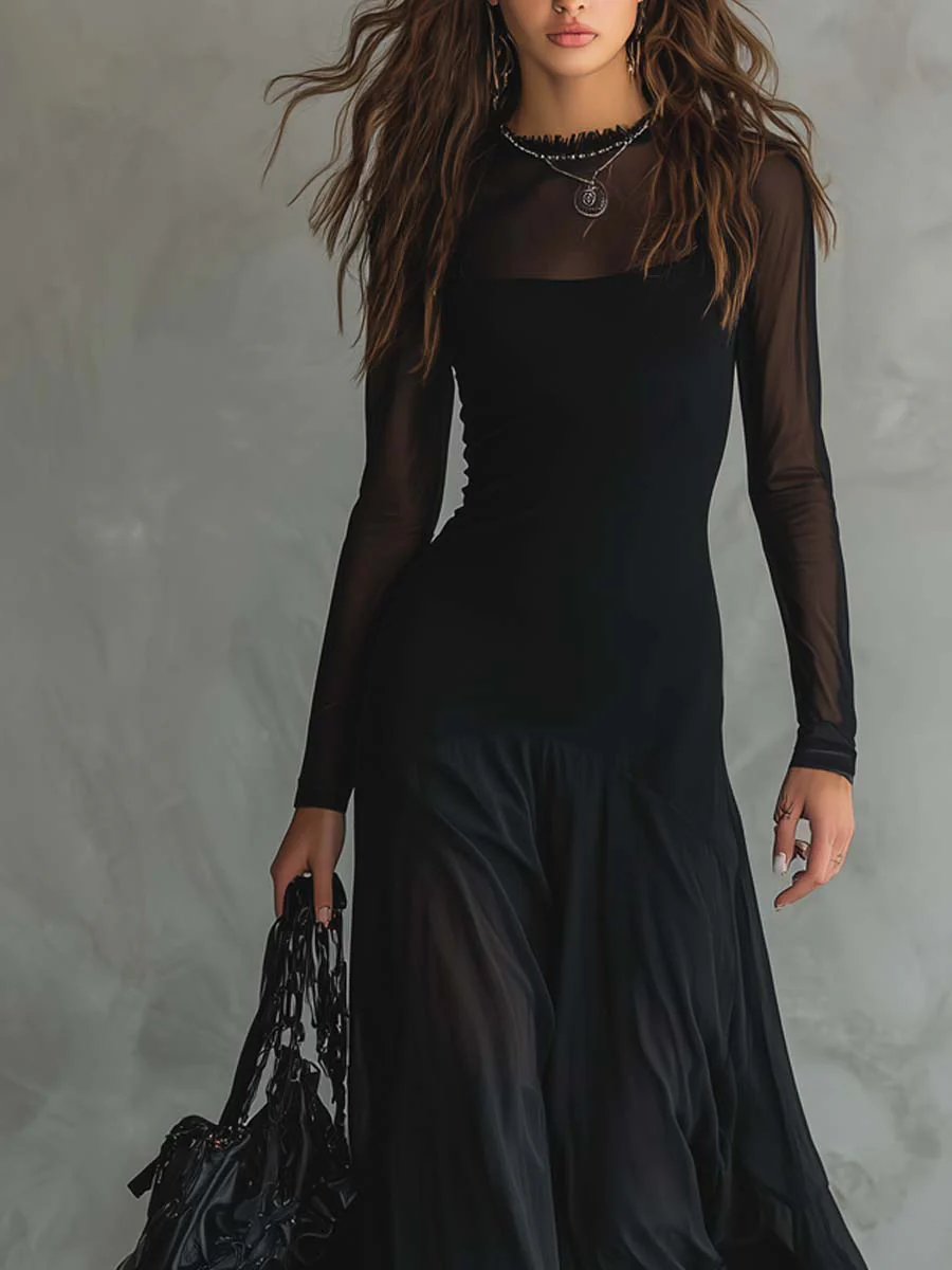 Aroa | Vestido largo holgado negro