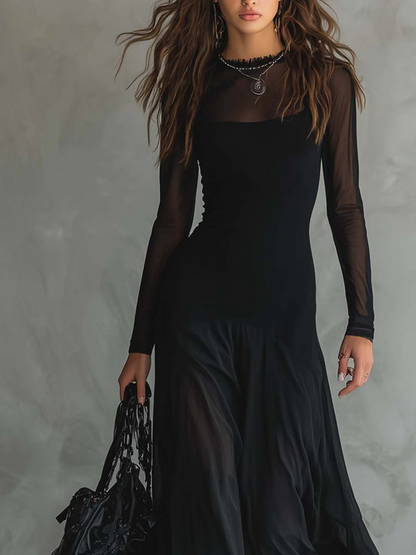 Aroa | Vestido largo holgado negro