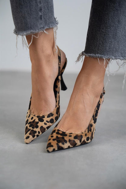 Tacones de Ante Estampado Leopardo