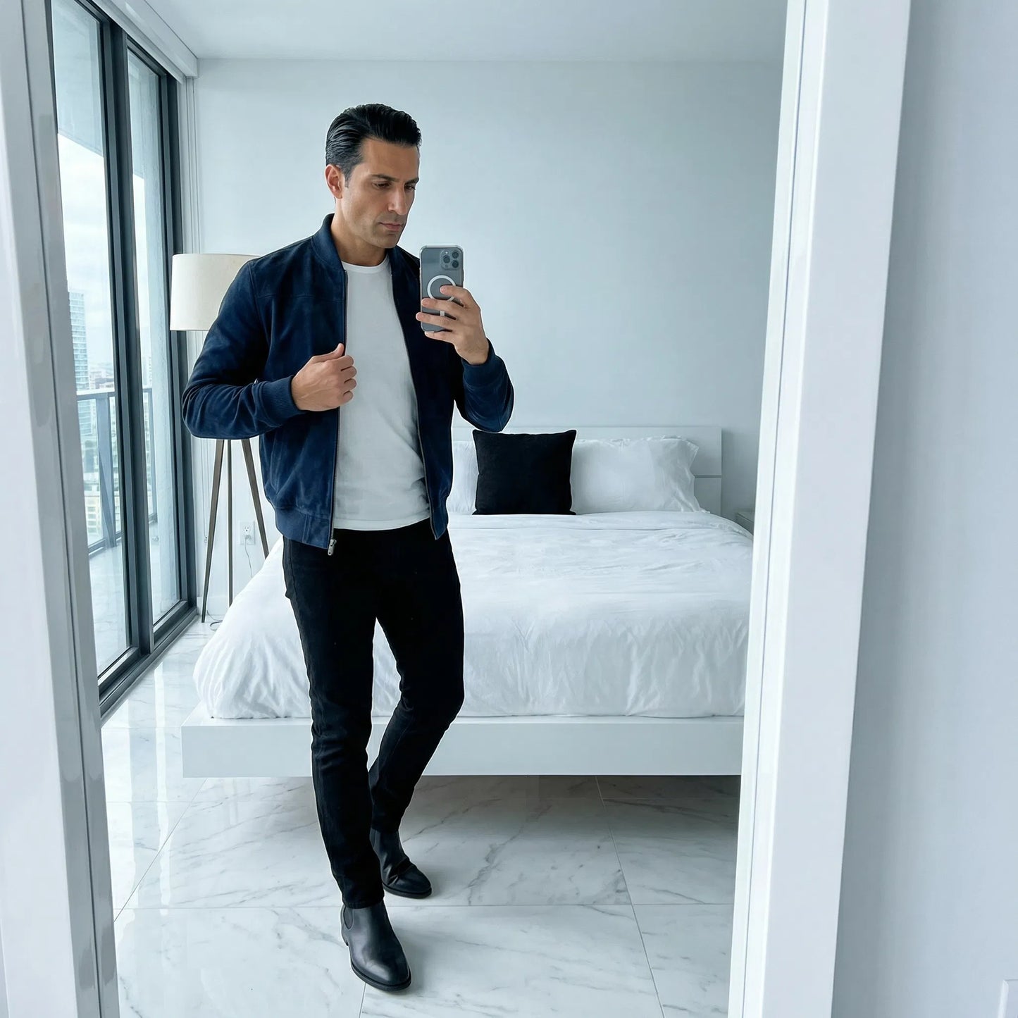 Riviera | Chaqueta bomber de ante