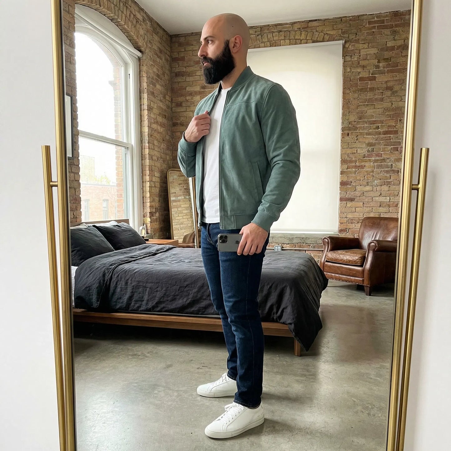Riviera | Chaqueta bomber de ante