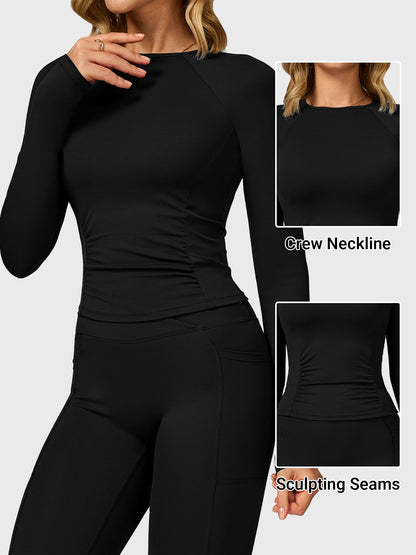 Victoria Fitness | Top esculpido manga larga
