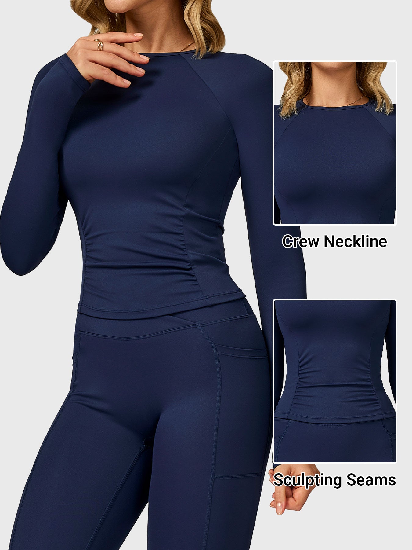 Victoria Fitness | Top esculpido manga larga
