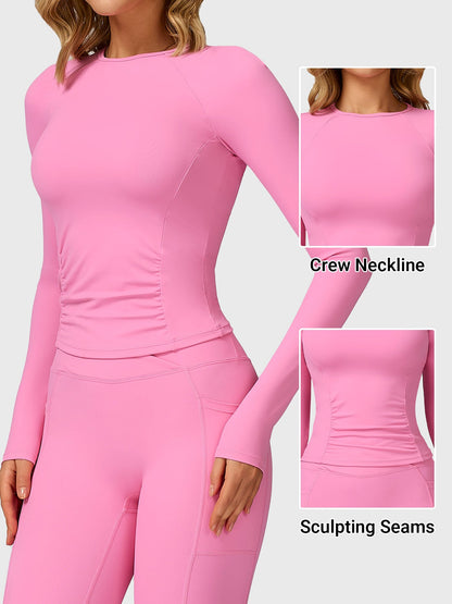 Victoria Fitness | Top esculpido manga larga